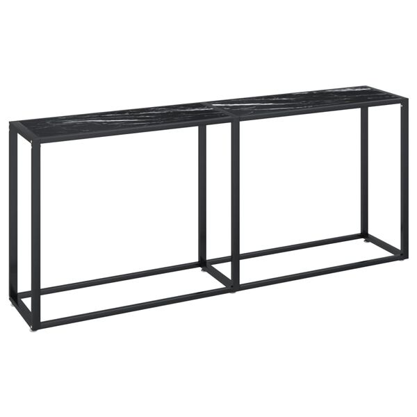 vidaXL Konsolbord svart marmor 180x35x75,5 cm h&auml;rdat glas