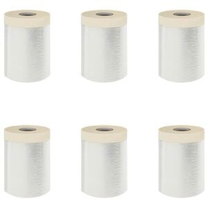 vidaXL Dammskydd med klistertape 6 st Transparent 30 x 3300 cm HDPE
