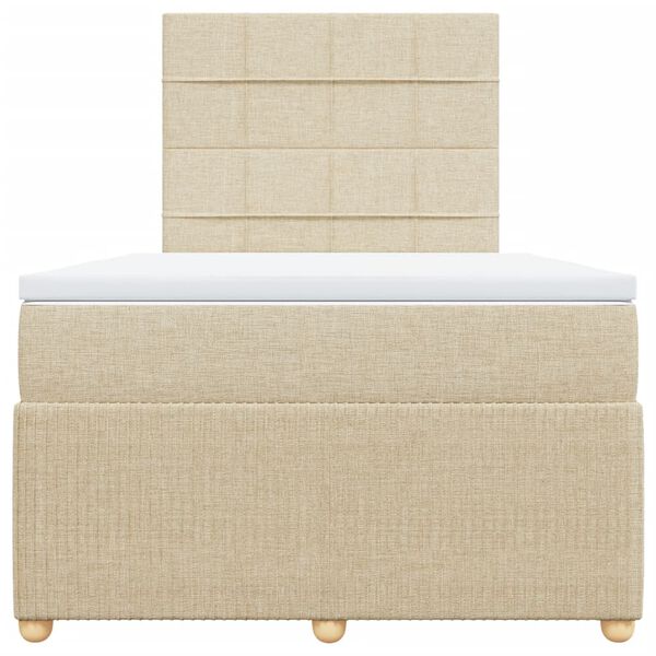 vidaXL Rams&auml;ng med madrass gr&auml;ddvit 120x190 cm tyg