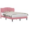 vidaXL S&auml;ngram med huvudgavel Rosa 140 x 190 cm Sammet