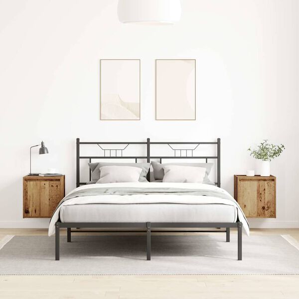 vidaXL V&auml;ggmonterade s&auml;ngsk&aring;p 2 st gammalt tr&auml; 38x34x40 cm