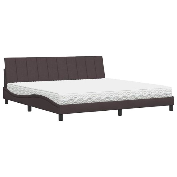 vidaXL Bed with Mattress "Hanko" Dark Brown 200x200 cm Fabric