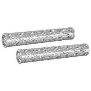 vidaxl R&ouml;ktub 2 st &Oslash; 5 x 30 cm Rostfritt St&aring;l 304 Silver