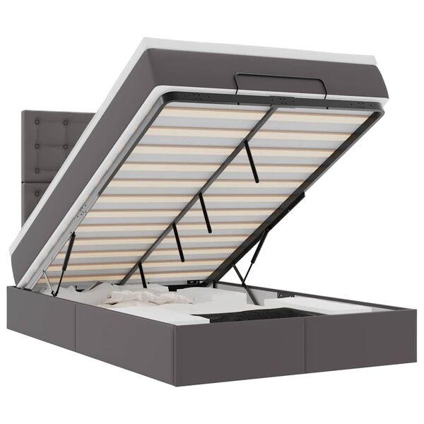 vidaXL Ottoman s&auml;ngram med madrass gr&aring; 120x190 cm konstl&auml;der