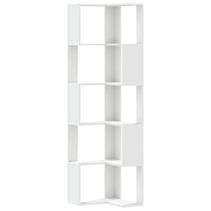 vidaXL Bokhylla h&ouml;rn 5 hyllplan vit 50x50x179 cm konstruerat tr&auml;