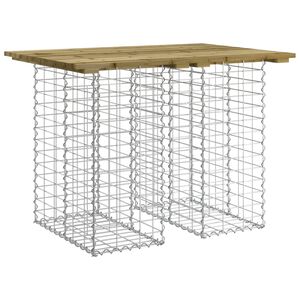 vidaXL Tr&auml;dg&aring;rdsbord gabiondesign 100x70x72 cm impregnerat tr&auml; furu