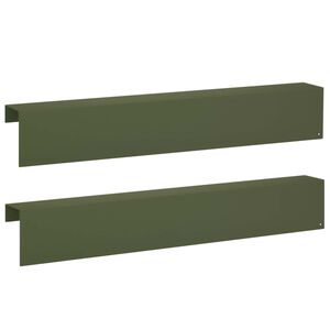 vidaXL Topprofil f&ouml;r rabattkant 2 st 100 x 10 x 15 cm St&aring;l Olivgr&ouml;n