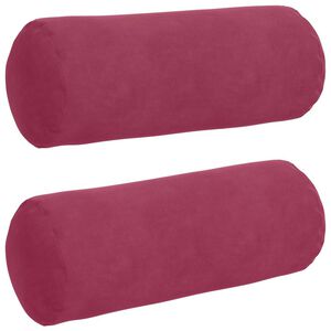 vidaXL Bolsterkuddar 2 pcs Vinr&ouml;d &Oslash; 15 x 40 cm Kordread tyg