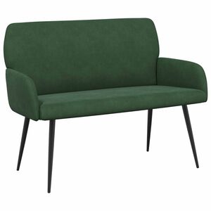 vidaXL Tv&aring;sitssoffa med metallben 2-sits M&ouml;rkgr&ouml;n Kordread tyg