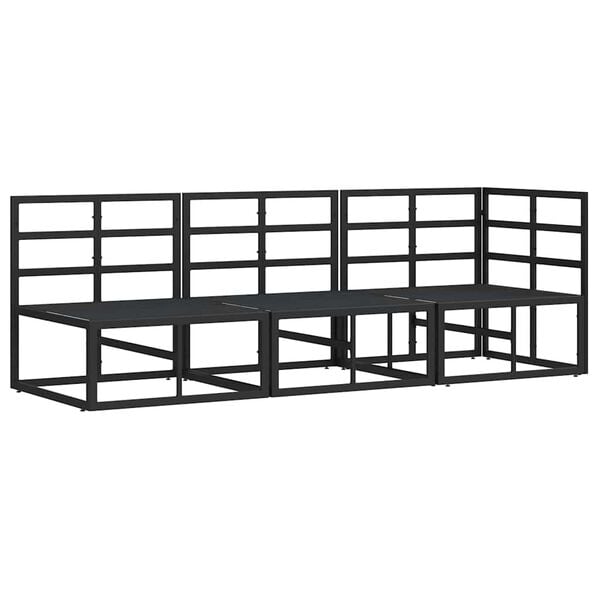 vidaXL Utomhus Möbler med kudde med kudde Svart Aluminium