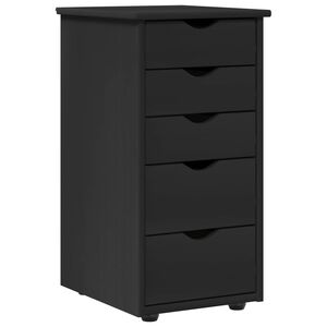 vidaXL Sk&aring;p Svart 34 x 39 x 61,5 cm Massiv furu