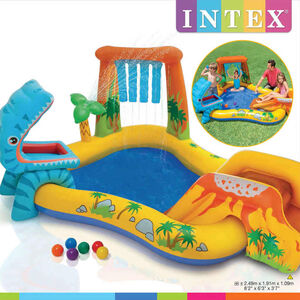 Intex Uppbl&aring;sbar pool Dinosaur Play Center 249x191x109 cm 57444NP
