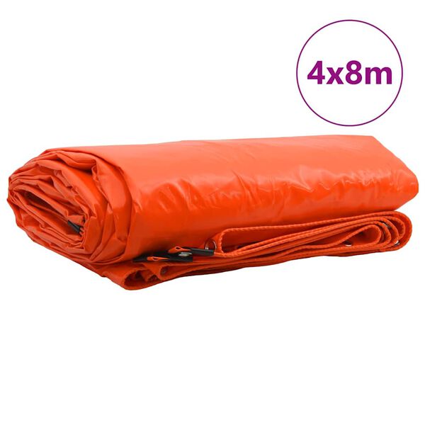 vidaXL Presenning 650g / m² Orange 4 x 8 m Canvas med PVC-beläggning