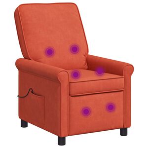 vidaXL Reclinerf&aring;t&ouml;lj med massage R&ouml;d orange 69 x 95 x 101 cm Tyg