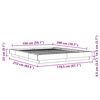 vidaXL Sängram med LEDs betonggrå 150x200 cm konstruerat trä