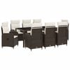 vidaXL Utomhusmatbord 9 pcs Brun och kr&auml;mvit 190 x 90 x 75 cm