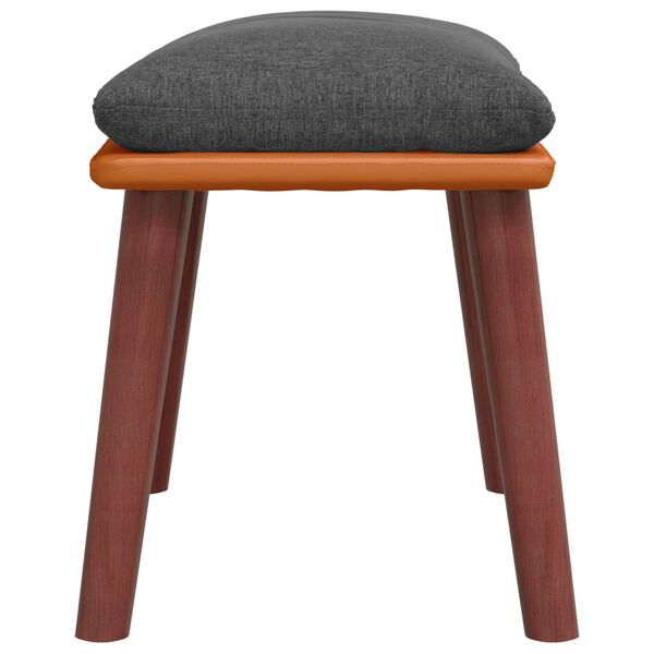 vidaXL Fotpall m&ouml;rkgr&aring; 45x29,5x35 cm tyg och konstl&auml;der