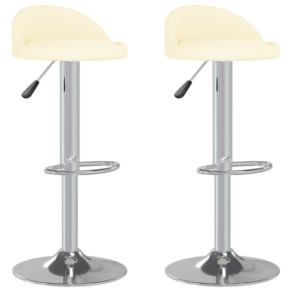 vidaXL Barstolar 2 st gr&auml;ddvit konstl&auml;der