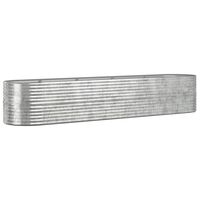 vidaXL Odlingslåda pulverlackerat stål 368x80x68 cm silver