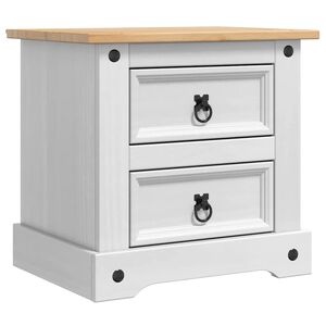 vidaXL S&auml;ngbord med l&aring;da Corona Vit 53 x 39 x 47 cm Massiv furu