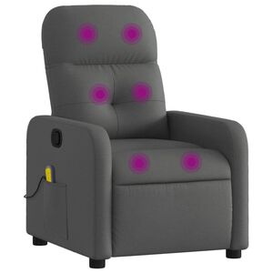 vidaXL Massagef&aring;t&ouml;lj m&ouml;rkgr&aring; tyg