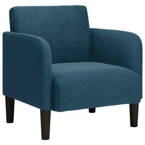 vidaXL Soffstol med armst&ouml;d bl&aring; 54 cm sammet