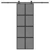 vidaXL Skjutd&ouml;rr med beslagset h&auml;rdat glas och aluminium 76x205 cm