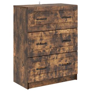 vidaXL L&aring;dans sk&aring;p R&ouml;kt ek 66 x 34,5 x 87 cm Konstruerat tr&auml;
