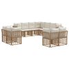 vidaXL Utomhussoffset 11-sits Naturlig och Creamvit Polyester