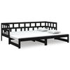 vidaXL B&auml;ddsoffa svart massiv furu 2x(90x200) cm