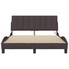vidaXL Bed Frame without Mattress "Hanko" Dark Brown 140x200cm Fabric