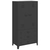 vidaXL Garderob industriell svart 90x50x180 cm metall