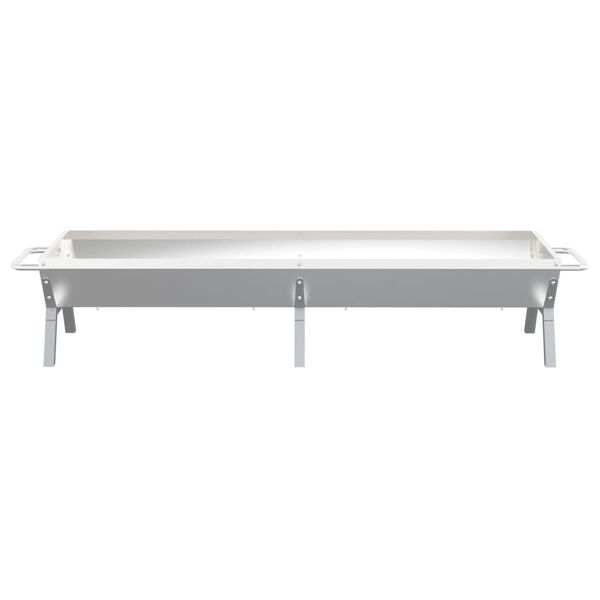 vidaXL Grillbricka silver 158x42x31 cm rostfritt st&aring;l