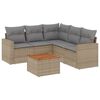 vidaXL Soffgrupp f&ouml;r tr&auml;dg&aring;rden med dynor 6 delar beige konstrotting