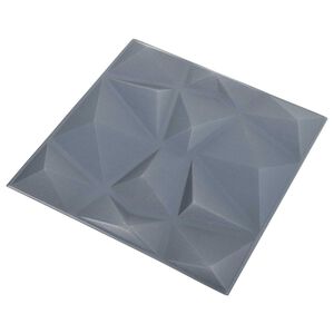 vidaXL V&auml;ggpaneler 12 st 50 x 50 cm Diamond Gr&aring; XPS Skum