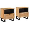 vidaXL Nattduksbord 2 st Naturf&auml;rg 40 x 33 x 46 cm Massivt mangotr&auml;