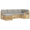 vidaXL Utomhussoffset 6 pcs Vit och ljusgr&aring; 247 x 128,5 x 73 cm