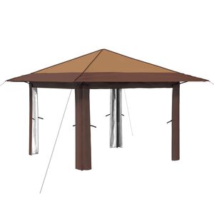 vidaXL Paviljong utan sidov&auml;gg Beige och brun