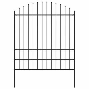 vidaXL Tr&auml;dg&aring;rdsstaket Woerden med spjutspets st&aring;l 170x200 cm svart