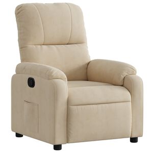 vidaXL Reclinerf&aring;t&ouml;lj gr&auml;ddvit mikrofibertyg