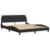 vidaXL Bed Frame with LED without Mattress Black 160x200 cm Velvet