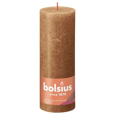 Bolsius Rustika blockljus 4-pack 190x68 mm kryddbrun