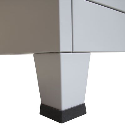 vidaXL Klädskåp för omklädningsrum med 3 fack stål 90x45x180 cm grå