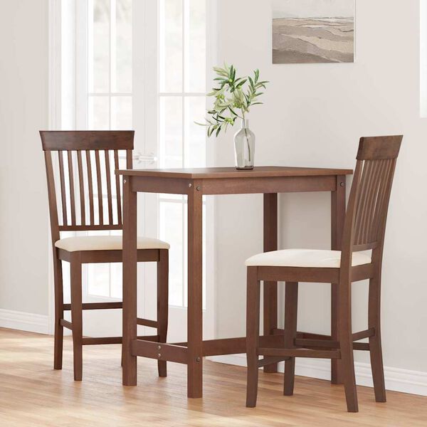 vidaXL Barstolar med kuddar 2 st, brunt, massivt trä, gummi