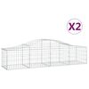vidaXL Gabioner b&aring;gformade 2 st 200x50x40/60 cm galvaniserat j&auml;rn