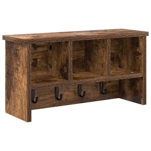 vidaXL V&auml;ggmonterad Kl&auml;dh&auml;ngare med hylla R&ouml;kt ek 50 x 16 x 26 cm