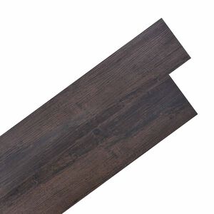 vidaXL Sj&auml;lvklistrande PVC-golvplankor M&ouml;rkbrun 30,5 x 61 cm 28 st PVC