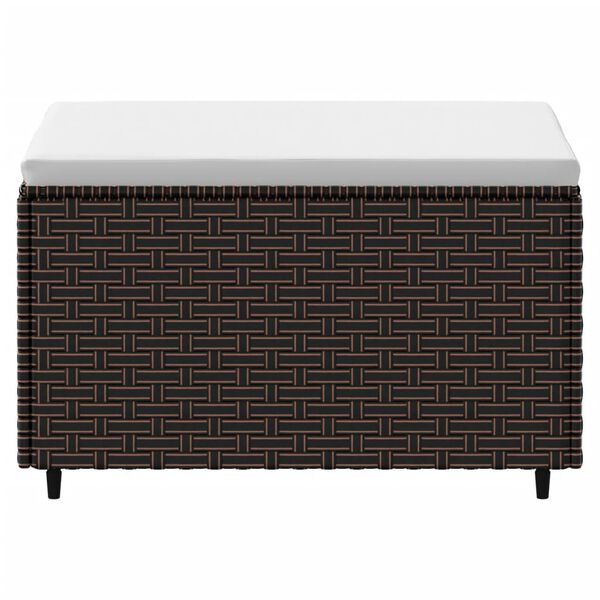 vidaXL Fotpall med dyna för trädgården brun konstrotting