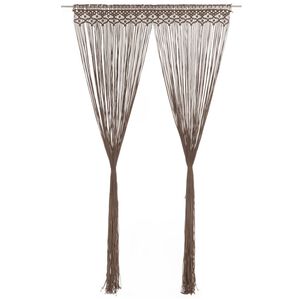 vidaXL Gardin makram&eacute; taupe 140x240 cm bomull