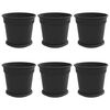 vidaXL V&auml;xtkrukor 6 pcs Svart &Oslash; 19 x 16 cm Plast